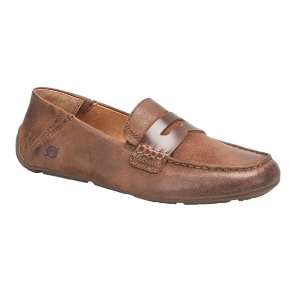 Born Mens Marcel Penny Loafers US 9.5 M EU 42.5 Rustic Brown Suede Leather EUC - Picture 1 of 13